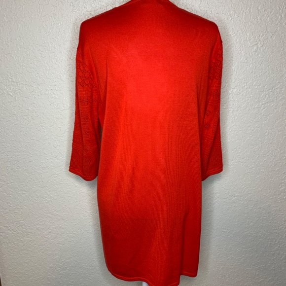Abito Orange Lace Sweater Open Front Cardigan Women's Size Medium - Picture 4 of 8